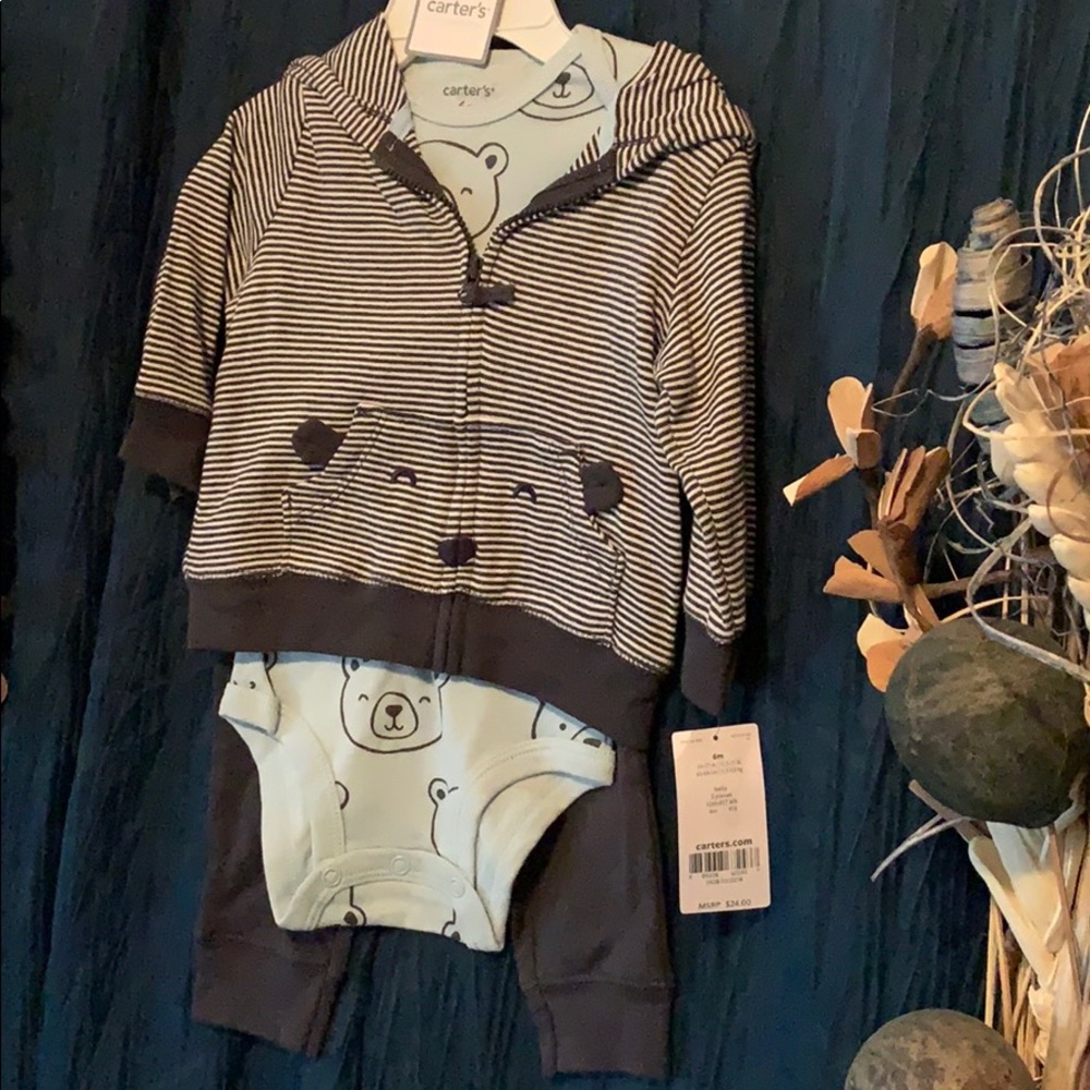 Carter’s 3 piece infant boys bear outfit